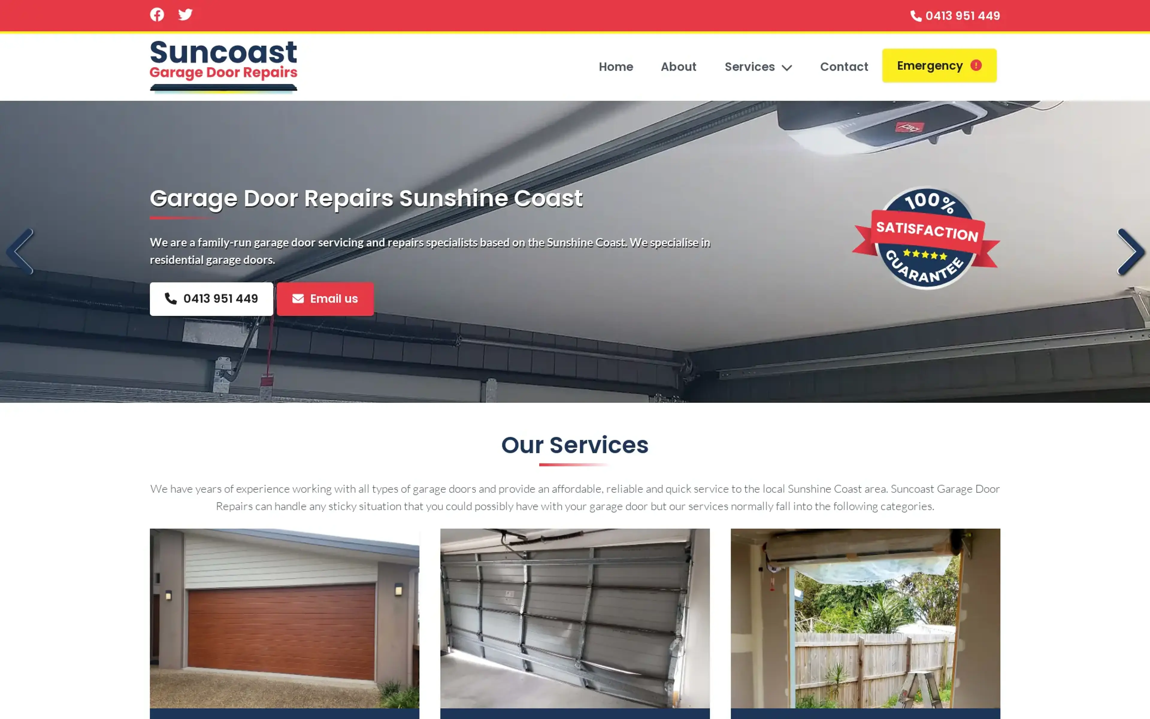 Recent project we worked on for Suncoast Garage Door Repairs