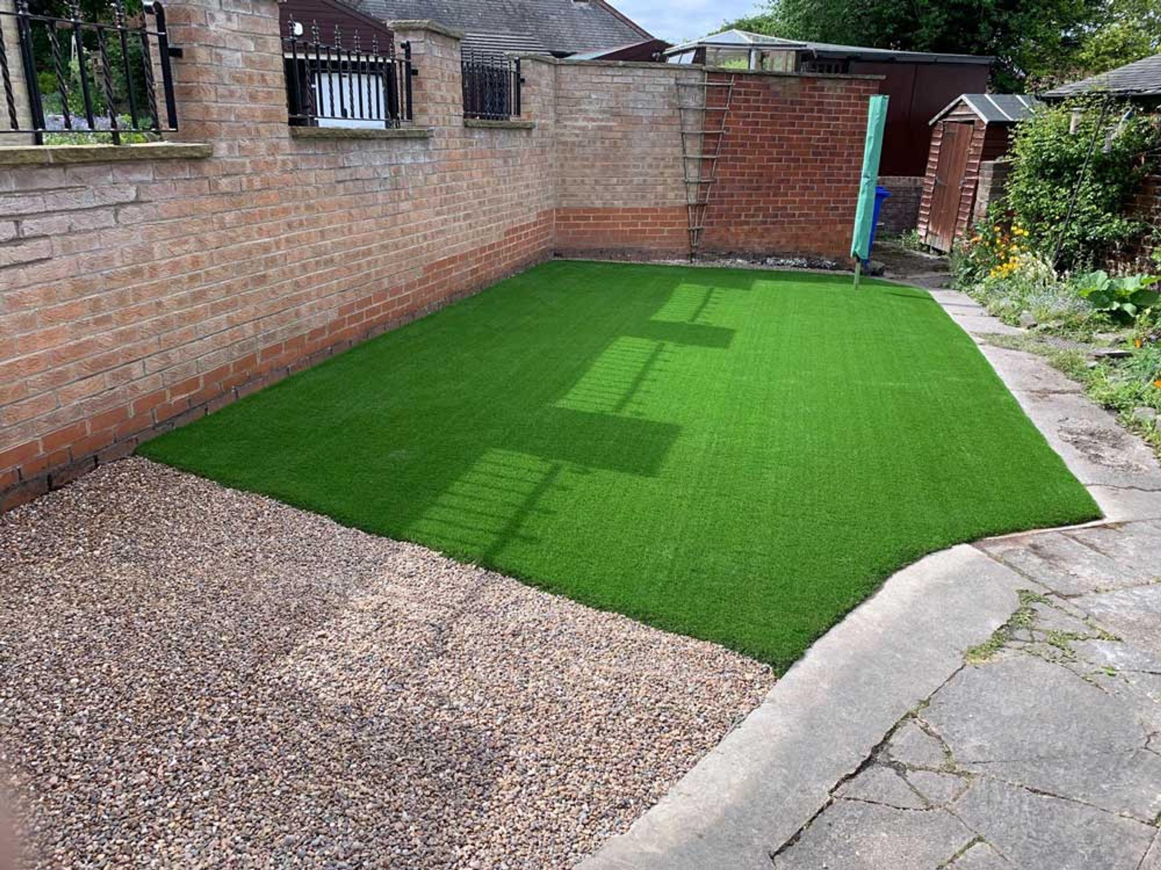 Artificial grass installation Halfway, Sheffield, South Yorkshire S20